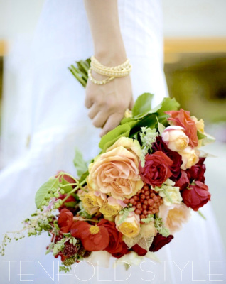 Garden blush tone bridal bouquet 